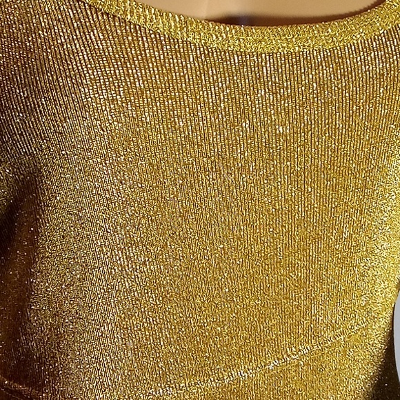 Slinky Gold Metallic Dress by AKA - Picture 3 of 7